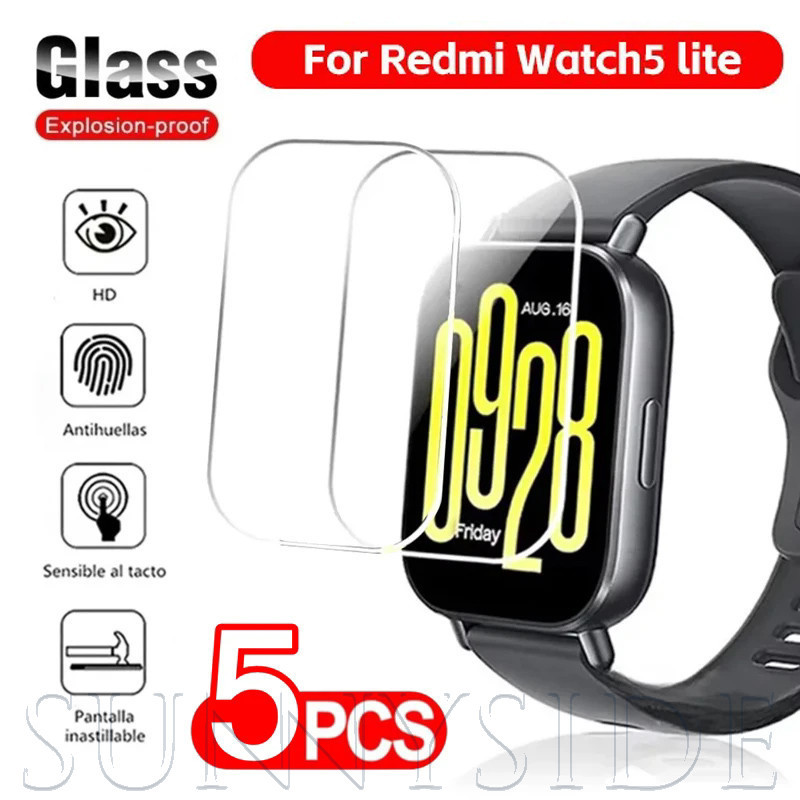 1/3/5-pack Redmi Watch 5 Lite ตัวป้องกันหน้าจอ | การป้องกัน 9H, ชุดฟิล์มกระจกนิรภัยป้องกันลายนิ้วมือ HD แบบใส