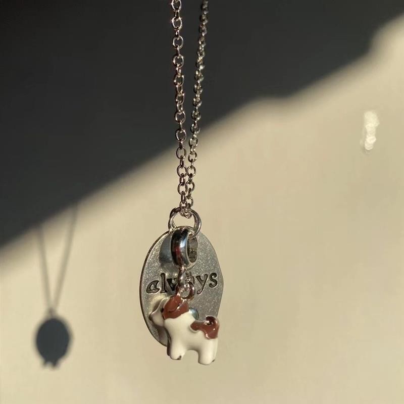 3.10,000 Persons Collection Puppy~(Forever Accompany You) สร้อยคอ การ์ตูนน่ารักลูกสุนัขแฟนคู่สร้อยคอ