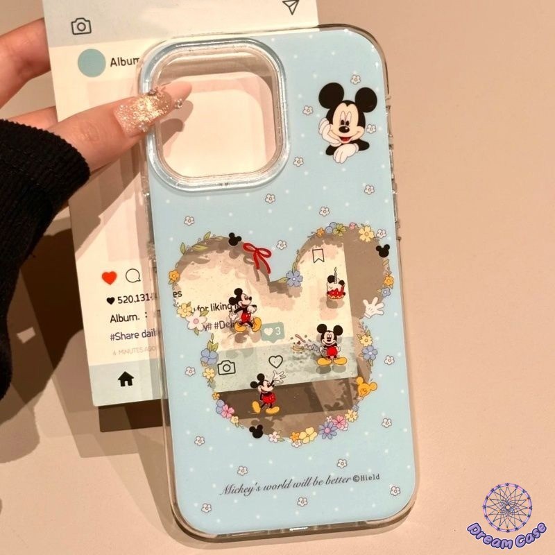 การ์ตูนมิกกี้เมาส์หมีน่ารักโบว์ดอกไม้นุ่มเคส Samsung A05s A14 A05 A06 A15 A04E A55 A32 A34 A03 A54 A03s A25 A52 A51 A21s