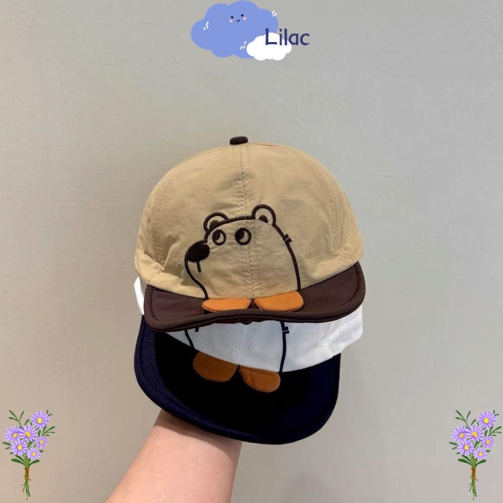 Lilacs เบสบอลหมวก,บาง Breathable Peaked หมวก, Casual Sun Protection Anti-UV การ์ตูนหมีหมวกชายหาดฤดูร้อน Travel