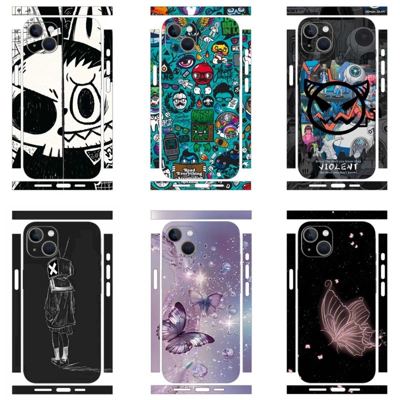 สติกเกอร์สําหรับ iPhone 6 6s 7 8 plus se2 se3 Full Cover Protectors Back Skin Body Film โปร่งใส