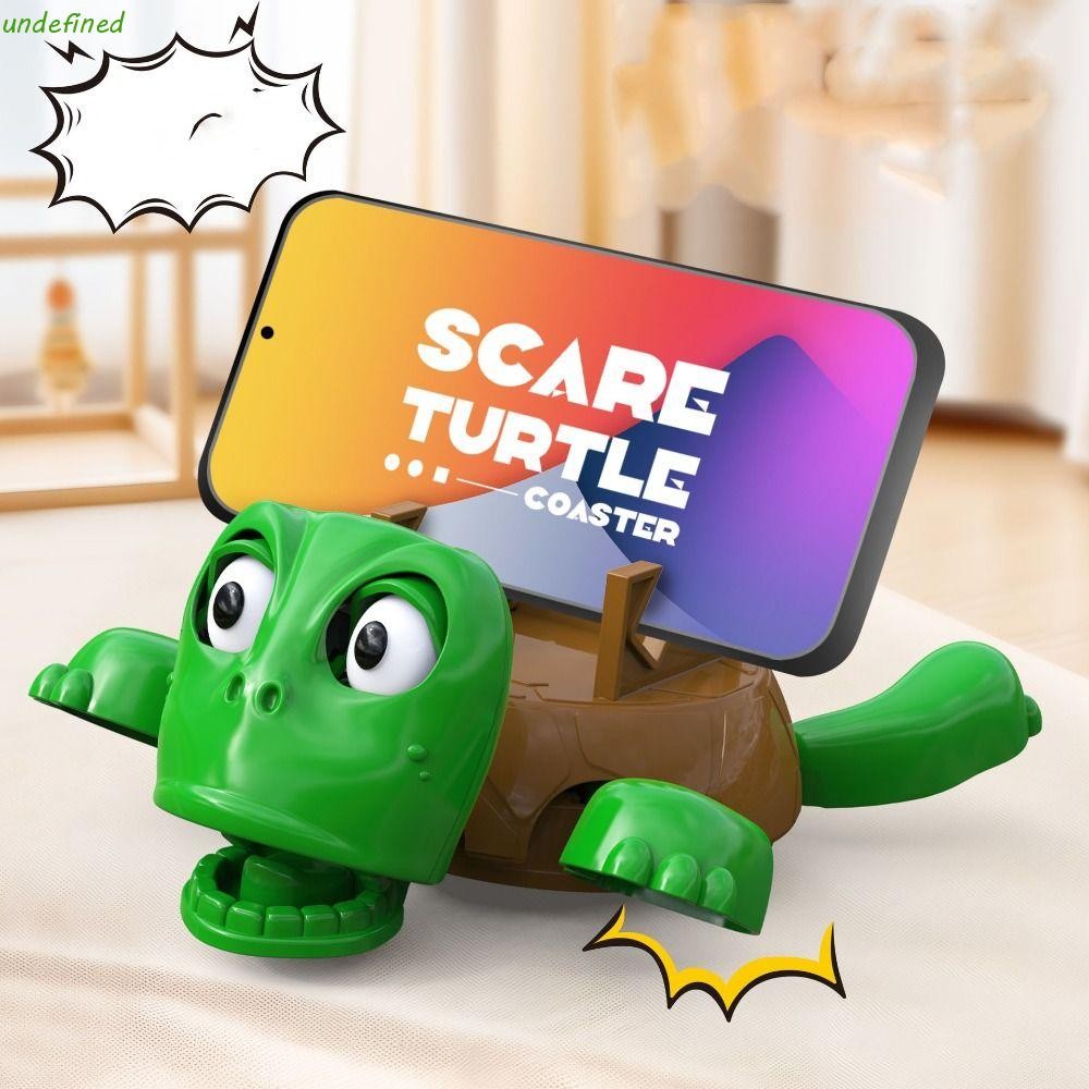 JARREDIW เต่าโทรศัพท์มือถือวงเล็บ, DIY Assembly ABS Panicked เต่า Coaster, Lazy ที่วางโทรศัพท์กด Frightened เต่า Gaping Eyes เต่าถ้วย Pad Quirky ของเล่นอุปกรณ์เสริมโทรศัพท์