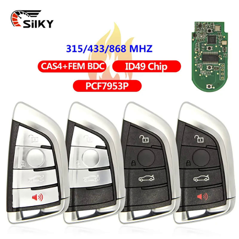 SilKY Keyless Go Car Key Fob For BMW 1 3 5 7 Series X1 X3 X5 X6 X7 F CAS4 CAS4+ 2011-2017 PCF7945 3/