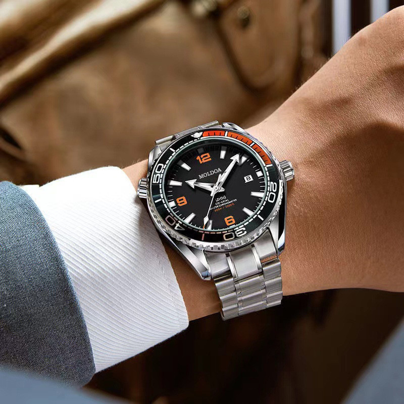 ฮิปโปแคมปัส 600นาฬิกามัลติฟังก์ชั่ควอตซ์อัตโนมัตินาฬิกากันน้ําควอตซ์ปฏิทินเรืองแสง - รูปที่ 2