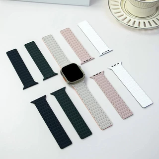 กีฬามีแม่เหล็กซิลิโคนสายรัด for Iwatch Series 11 10 9 8 7 6 5 4 3 2 Apple Watch Ultra 3 2 49 SE 46 45 42 41 40 44 38 มม