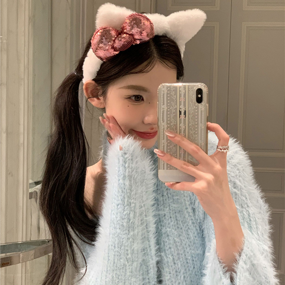 หูแมวตุ๊กตาโบว์คาดศีรษะอุปกรณ์ผมผู้หญิงความดันผมล้างหน้า หมวก - รูปที่ 5