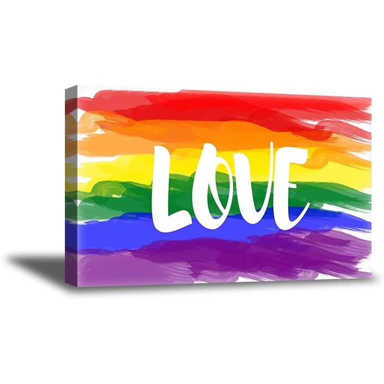 Lgbtq Canvas Wall Art Love Pride Flag Home Decor Prints