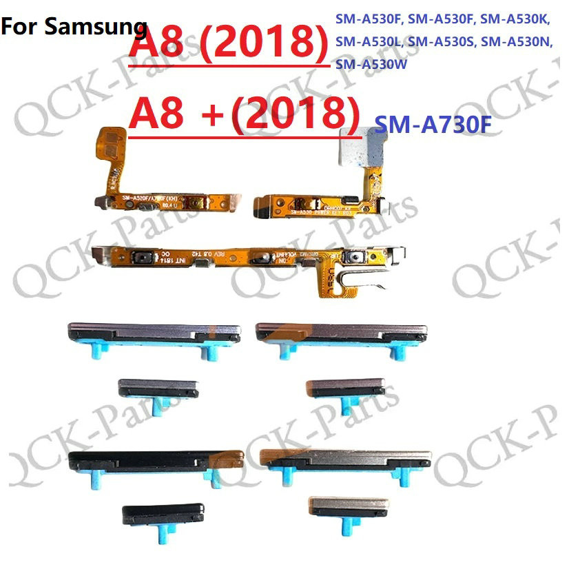 สําหรับ Samsung Galaxy A8 2018 A530 / A8+ Plus 2018 A730 ปุ่มเปิดปิดปุ่มสวิทช์ด้านข้าง Key Volume Up Down Flex สายโทรศัพท์มือถือ Part