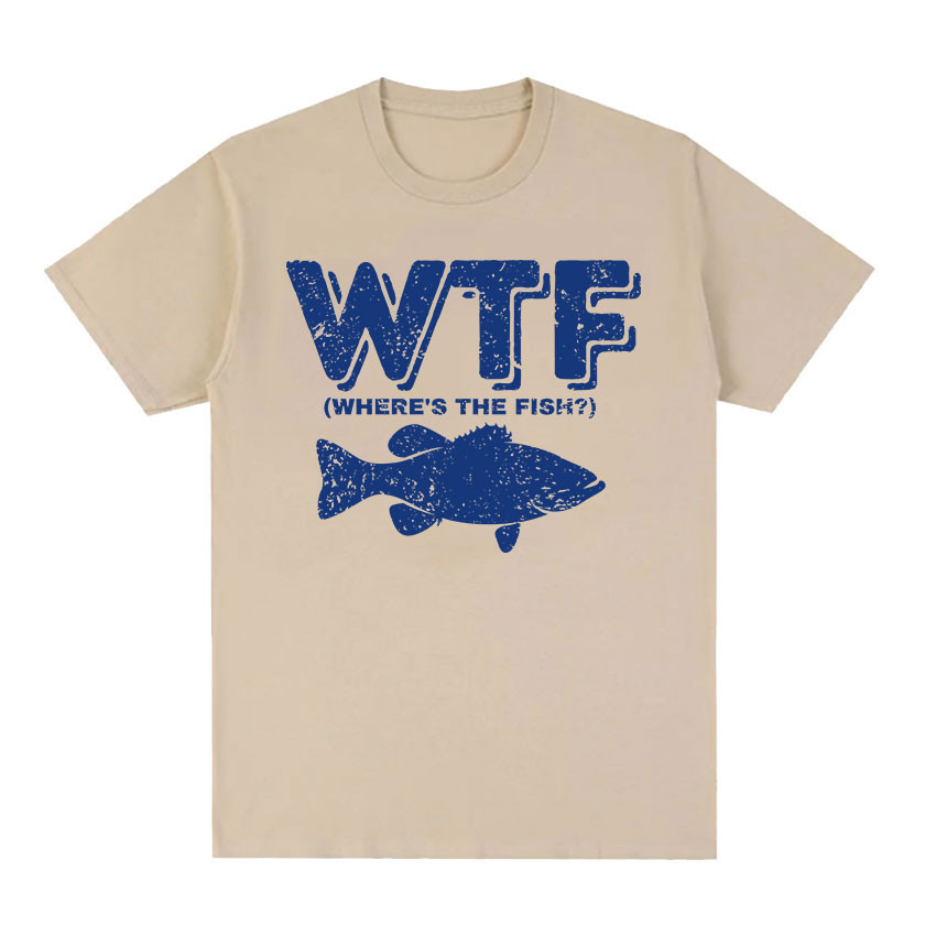 COD WTF WHERE S THE FISH ตลก Meme T เสื้อผู้ชายผู้หญิง Retro คุณภาพสูงแฟชั่นเสื้อยืดฤดูร้อน 100% ผ้า