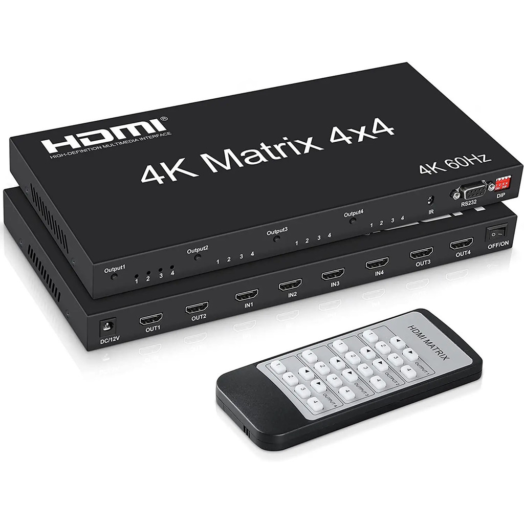 4K 60Hz 4x4 HDMI Matrix HDMI 2.0 4 IN 4 OUT Video Switcher Splitter HDMI 2x4 4x2 MATRIX Converter