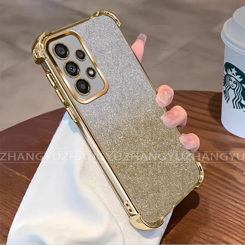 กันกระแทกเคสสําหรับ Samsung A32 A52 A52S A53 A73 4G 5G เคสโทรศัพท์ 2025 กระดาษแวววาวโปร่งใสใหม่ softcase SZ10