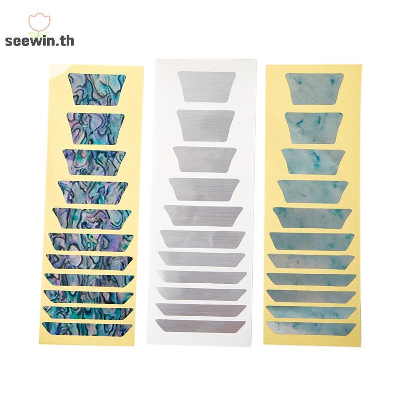 Seewin กีต้าร์โปร่งไฟฟ้า Inlay สติกเกอร์ Fretboard Markers กีตาร์สติกเกอร์ Scale th