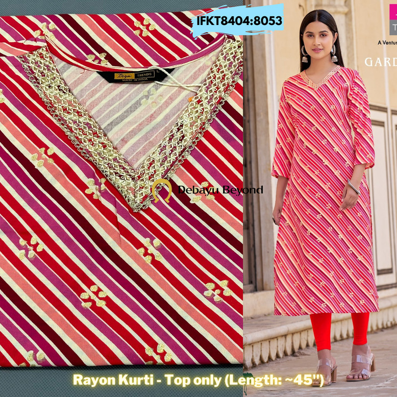 [Size L ถึง 6XL] Rayon Kurti with Plus Size - ท็อปเท่านั้น