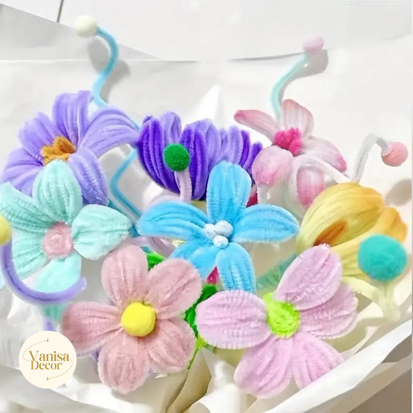 (บรรจุ100เส้น) สินค้าพร้อมส่ง ลวดกำมะหยี่ DIY มัดแยกสี สร้างสรรค์งานประดิษฐ์ต่างๆ สำหรับงานฝีมือ สีสันสดใส สินค้าขายดี