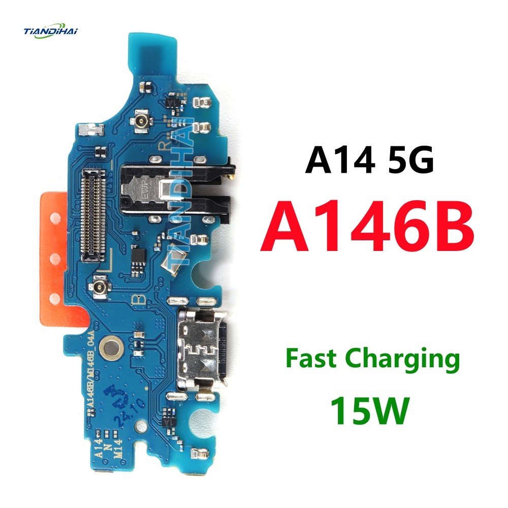 1pcs USB ชาร์จ Dock พอร์ตสําหรับ Samsung Galaxy A14 5G A146B A146B/DS Charger ประเภท C ปลั๊ก Mic Fle