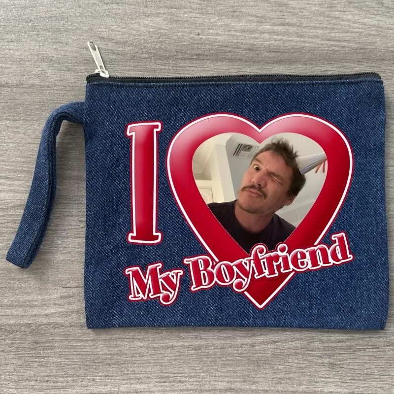 Pedro Pascal Vintage Daddys Girl Storage Zipper Bag Canvas Denim Cosmetic Bags Travel Perfume Lipsti