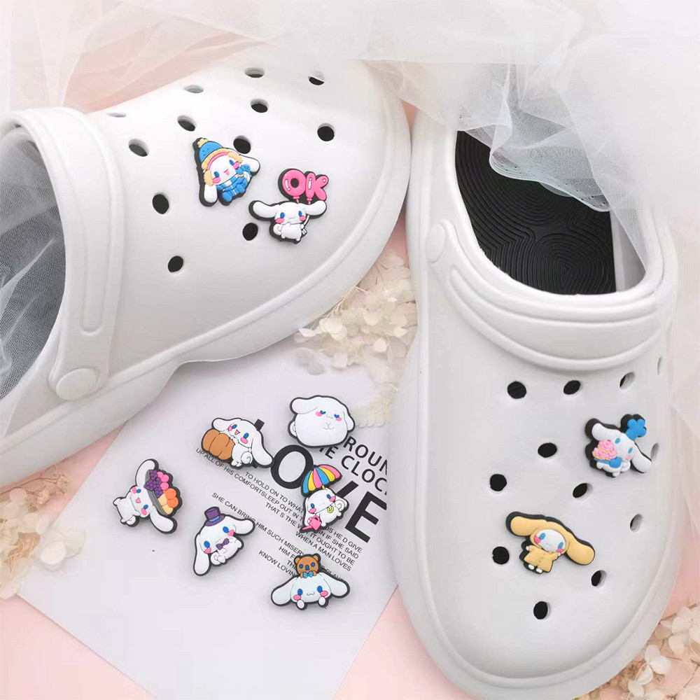 10 ชิ้น/เซ็ตรองเท้า Charm MEIDJ ตัวติดรองเท้า Pvc ตัวการ์ตูน สำหรับตกแต่ง MEIDJ Diy รองเท้าหัวโต ติดง่าย น่ารัก