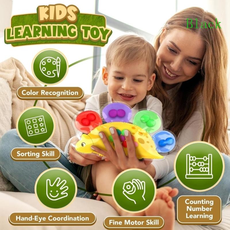 สีดําก่อนวัยเรียนสีการรับรู้การศึกษาบีบของเล่นการจัดการอารมณ์ไดโนเสาร์ประสาทสัมผัสจับคู่เกมสําหรับ T