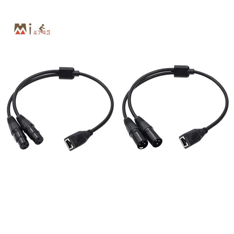Mi47431Pcs Dual 3Pin XLR ถึง RJ45 อะแดปเตอร์ RJ45 ถึง Dual XLR DMX สําหรับ DMX-CON Controller Series และสตูดิโอบันทึกเสียง