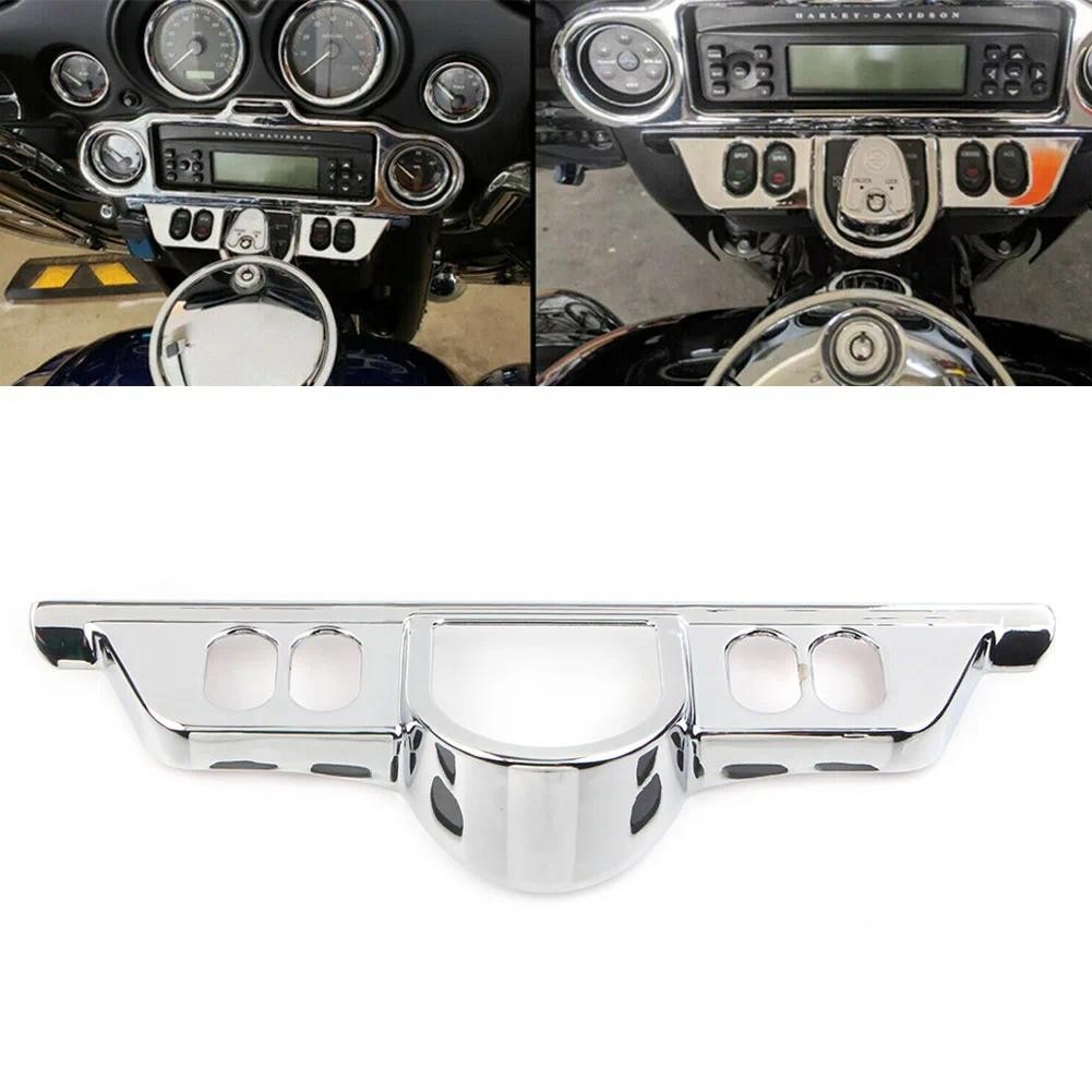 Chrome รถจักรยานยนต์ Fairing แผงสวิตช์ Dash Accent สําหรับ Harley Electra Glide 1996-2013 & Street Glide 2006-2013