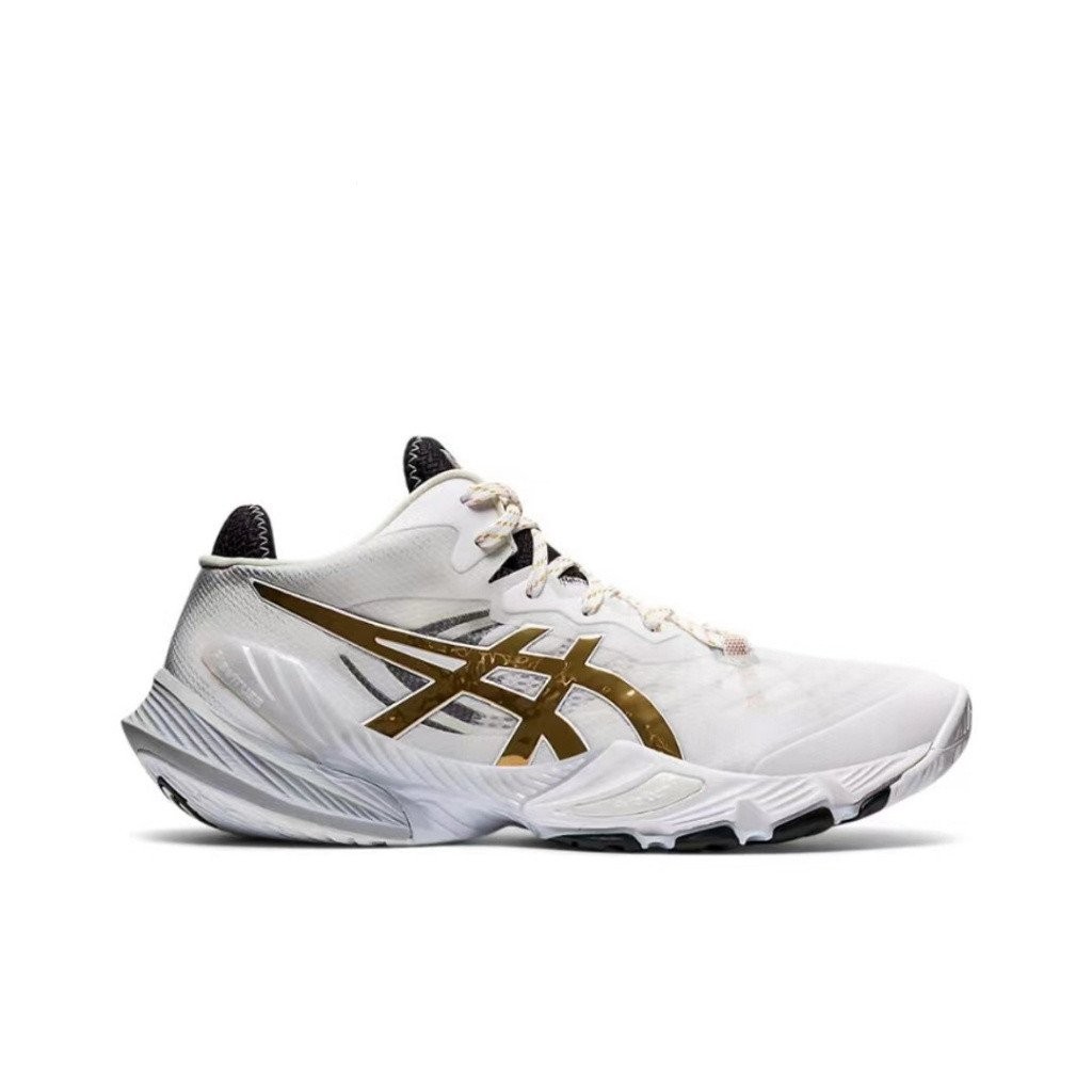 Asics metarise รองเท้าวอลเลย์บอลชายสีขาวทอง1051a058 100