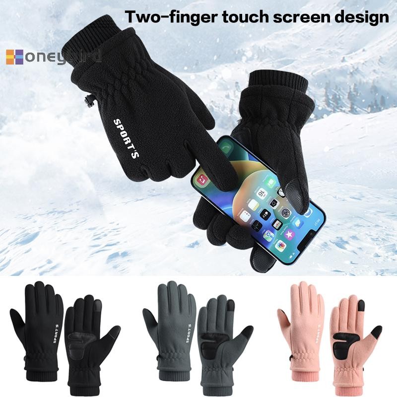 Honeybird ฤดูหนาวถุงมือความร้อนผู้ชายและผู้หญิงถุงมือกันน้ํา Touchscreen Fingers ถุงมือสภาพอากาศเย็นวิ่งเดินป่าตั้งแคมป์ Nice