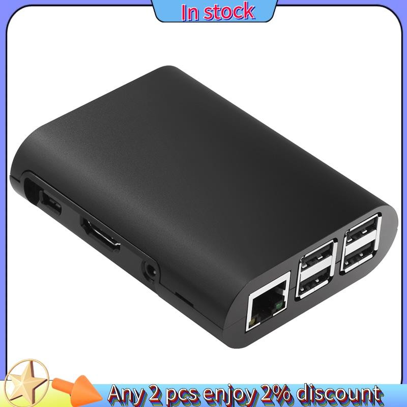 ในสต็อก-เคสสําหรับ Raspberry Pi 3 รุ่น B, Pi 2 รุ่น B & Pi B+4 สีดํา