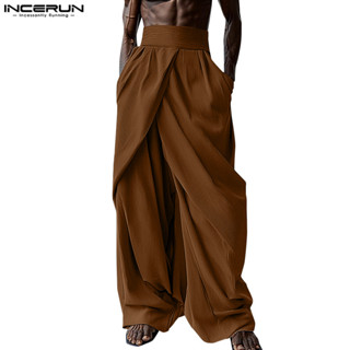 ไม่แน่นอน ผู้ชายวินเทจจีบครอสโอเวอร์ออกแบบเอวสูงกางเกงขายาวล…