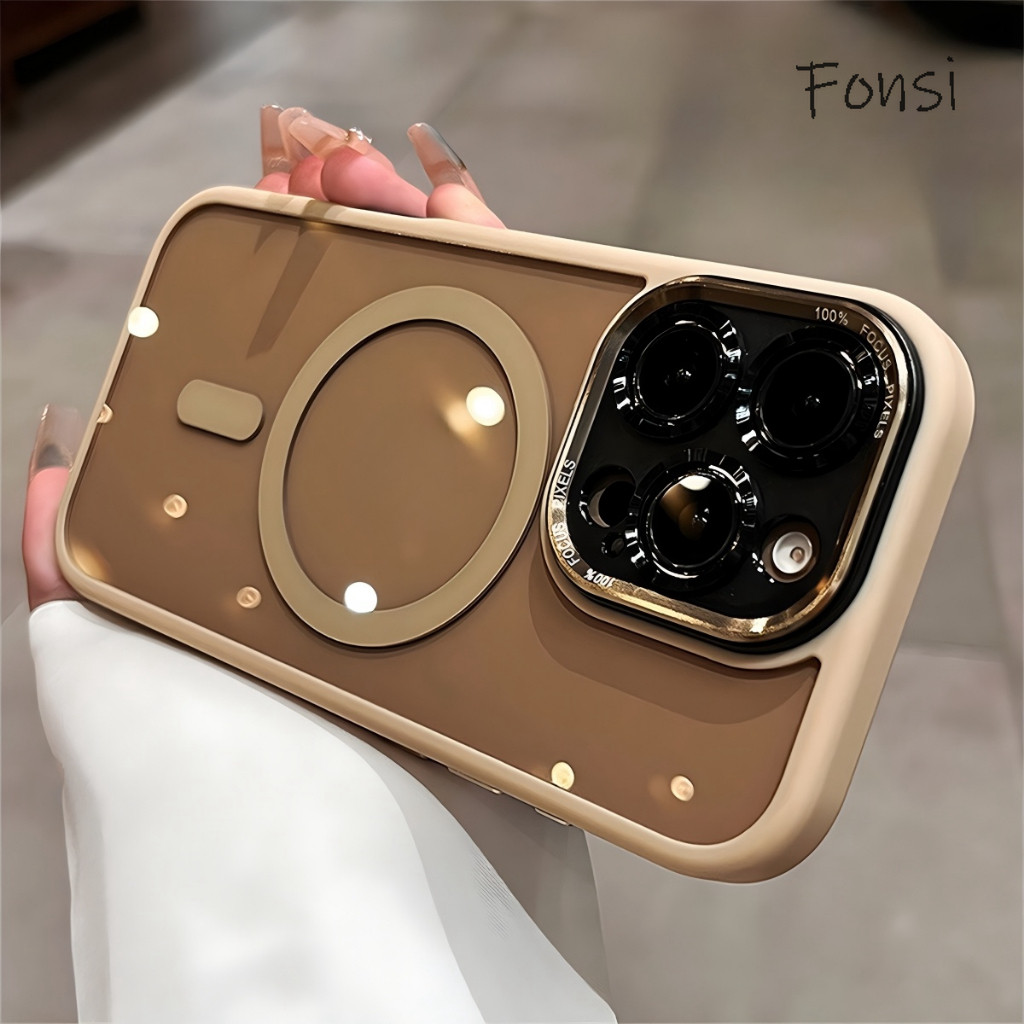 เคสพีซีแบบแข็งโปร่งใสหรูหราสําหรับ iPhone 16 15 14 Plus 13 12 11 Pro Max รองรับการชาร์จไร้สาย