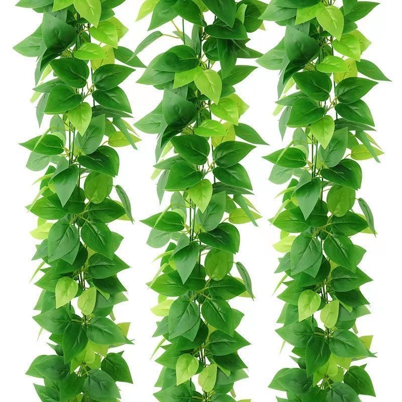 10pcs ใบไม้ปลอม  ดอกไม้ปลอมตกแต่งบ้าน  ใบไม้ปลอมตกแต่ง  ใบโพธอส  ตกแต่งงานแต่งงาน ไม่ต้องบำรุงรักษา  ใบไม้สีเขียวเทียม