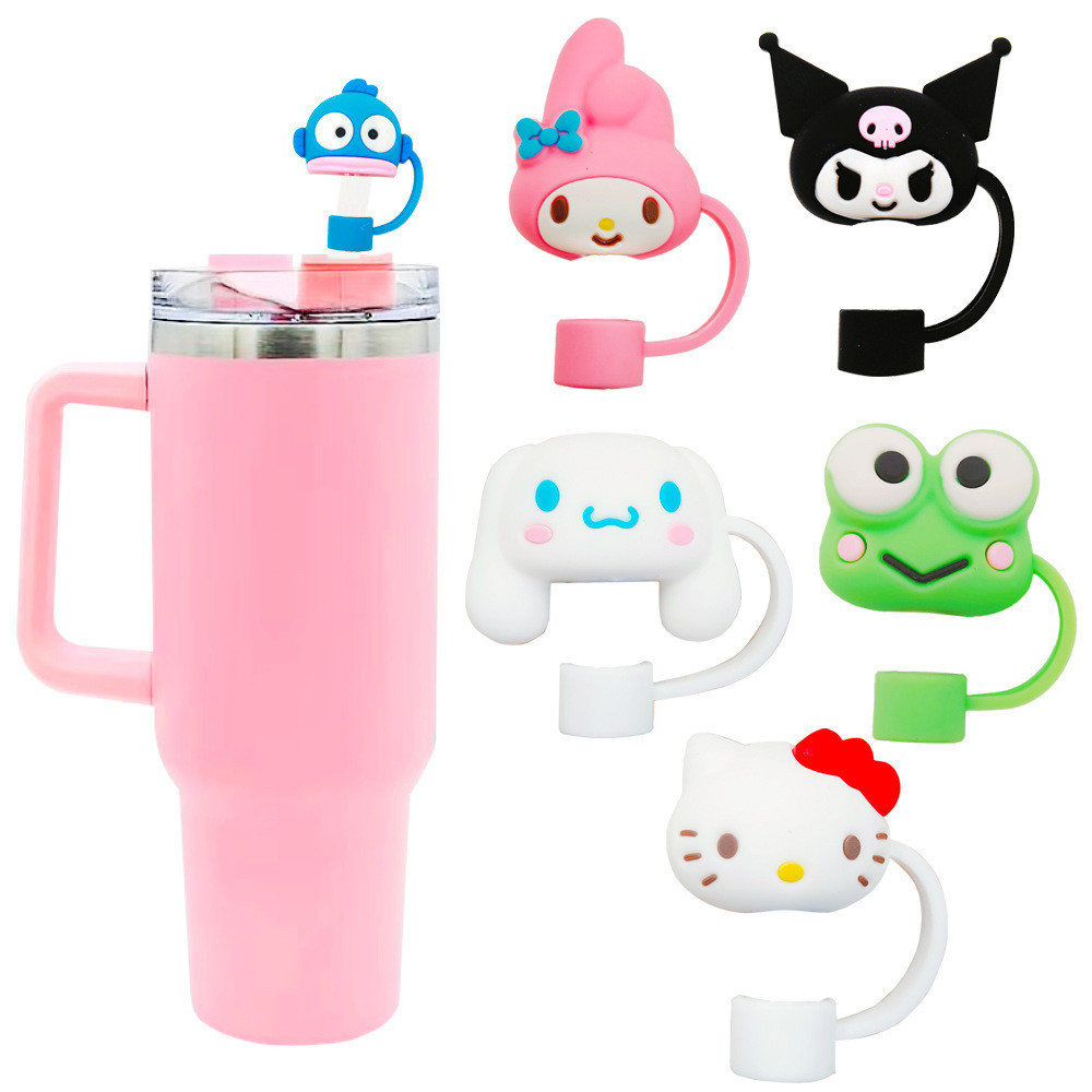 หมวกฟางสแตนลีย์10mm ปลอกฟาง Sanrio ปลั๊กกันฝุ่นเครื่องประดับถ้วยน่ารักการ์ตูนน่ารัก