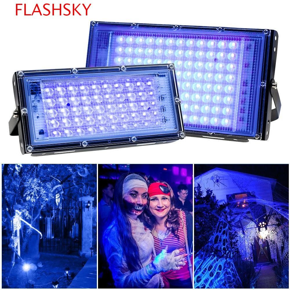 Flashsky UV Floodlight, 50W/100W หลอดไฟ UV, Creative 120 Glow 395nm UV Stage Lamp Bar