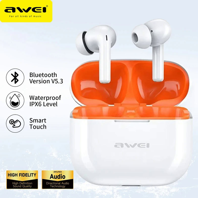 Awei T1 Pro TWS Wireless Earbuds Bluetooth 5.3 Earphone Deep Bass Earphones Sport Hifi Stereo With M