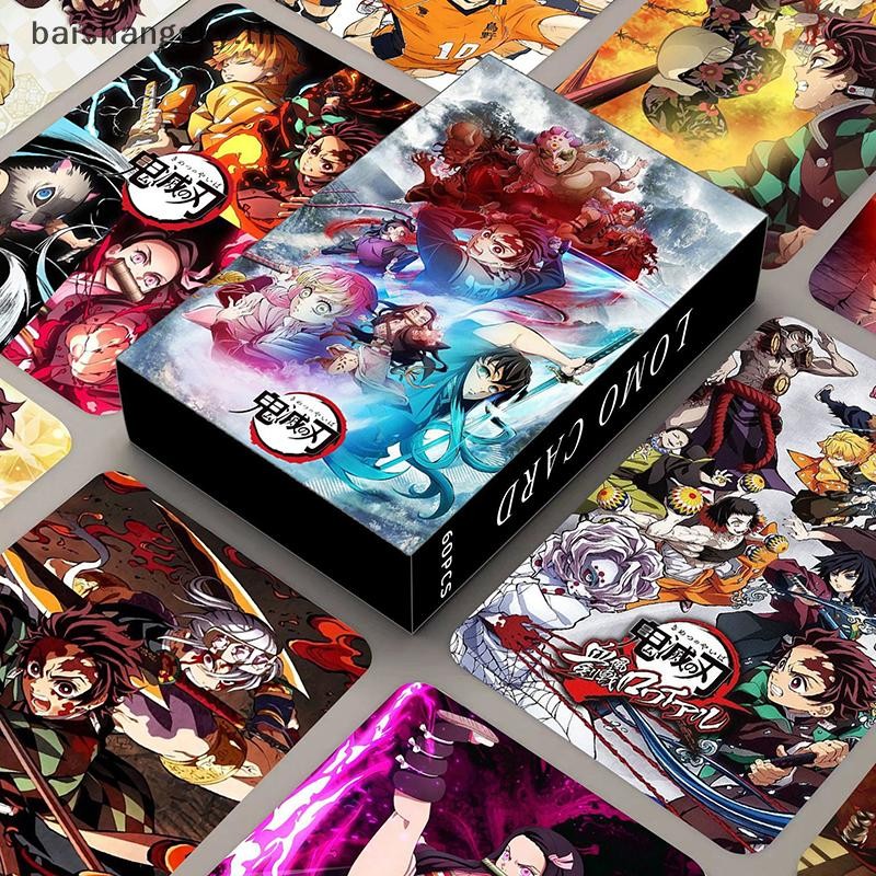 Byth 30PCS การ์ดเกมโปสการ์ดข้อความของขวัญสําหรับพัดลมเกมคอลเลกชันของเล่น Demon Slayer ญี่ปุ่นอะนิเมะ Lomo Card byth