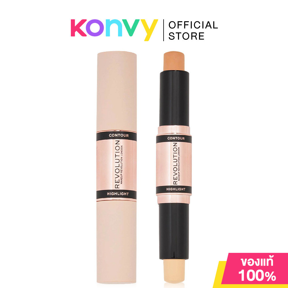 Makeup Revolution Fast Base Contour Stick 8.6g #Light คอนทัวร์ในรูปแบบแท่งมีทั้ 2 สีในด้ามเดียว.