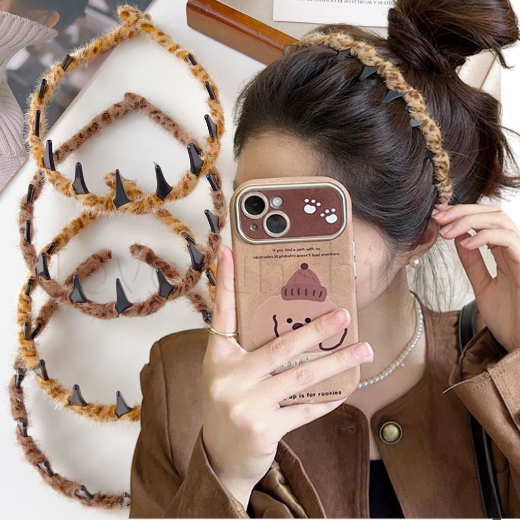 แฟชั่นแถบคาดศีรษะเสือดาวแข็ง-สําหรับผู้หญิง-ห่อฝาด้วยฟันห่วงผม-อุปกรณ์ผม-พลาสติก,นุ่ม,กันลื่น-พรีเมี่ยมตุ๊กตาเสือดาวพิมพ์เครื่องประดับผม