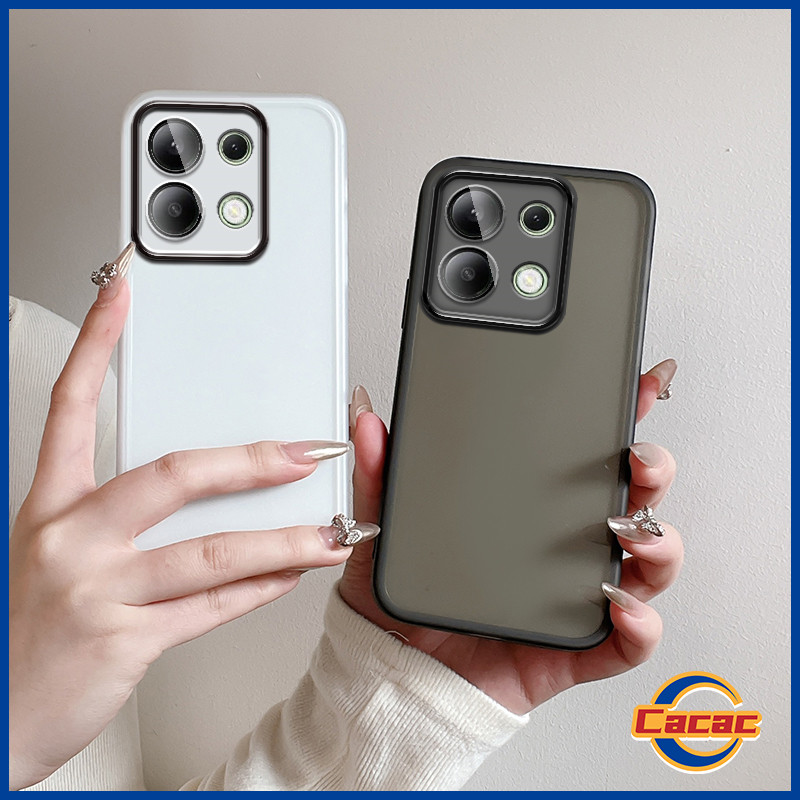 เคส Poco M6Pro Poco M6 เคสป้องกันเลนส์ เคสซิลิโคน เคสนิ่ม เคสสีทึบสไตล์มินิมอล