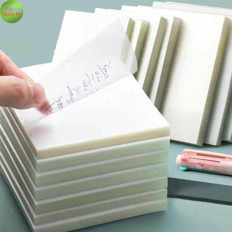 Publiiss 50Sheets Creative PET Transparent Sticky Notes มุมมองกันน้ํา Sticky Notes เครื่องเขียนนักเรียนโรงเรียนอุปกรณ์สํานักงาน TH