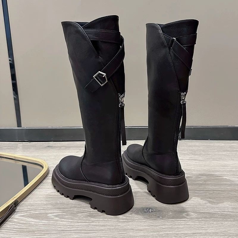 กระแส รองเท้าบูทยาว รองเท้าบูทหิมะ นักเรียน แฟชั่น ลําลอง พื้นนุ่ม - รูปที่ 2