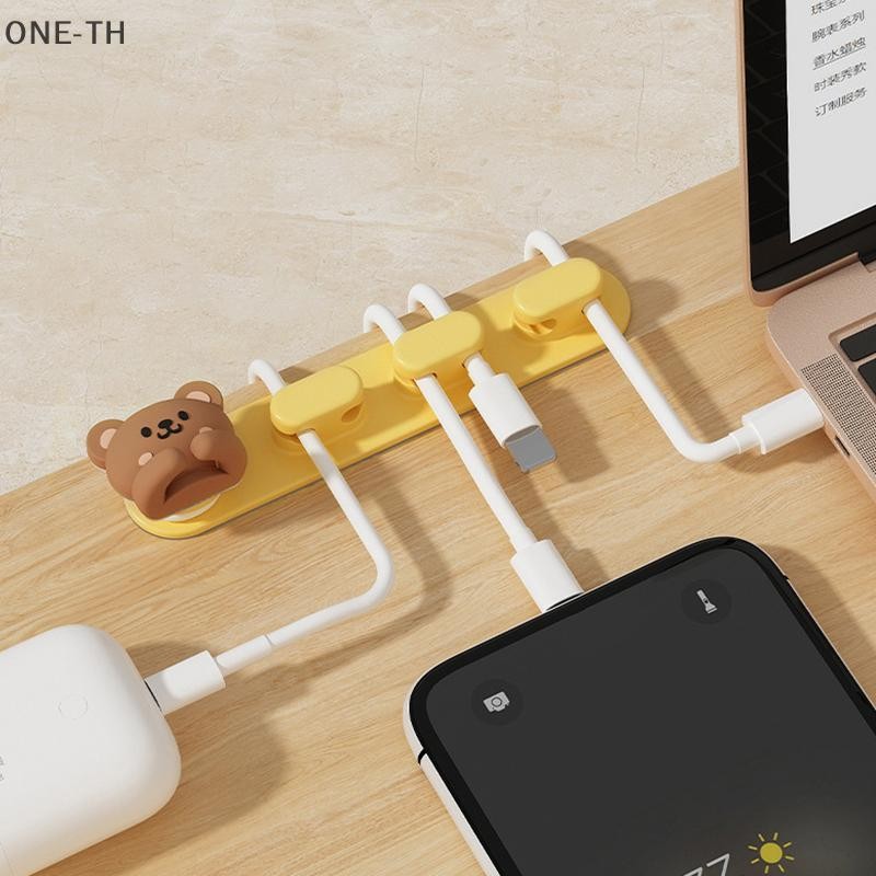 One-th น่ารักเดสก์ท็อปสาย Organizer ผู้ถือคลิปโต๊ะ Tidy Organiser Self กาวการจัดการสายเคเบิลสํานักงานสายไฟผู้ถือใหม่
