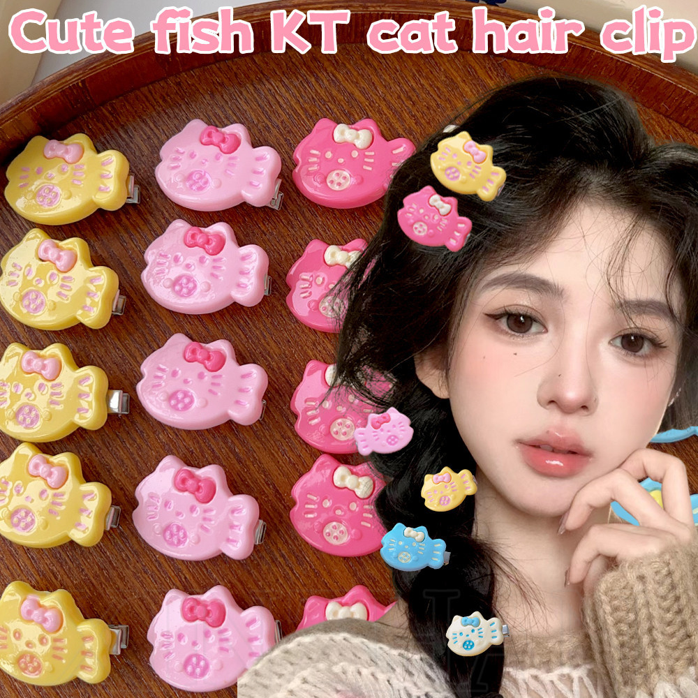 กิ๊บติดผมปลาน่ารัก 6 ชิ้น - Frosted Little Fish KT Cat Mini Hairpin - สีสัน, การ์ตูน, สาวหวาน Duckbill คลิป - สุภาพสตรีเด็กอุปกรณ์เสริมผม - เรซิ่น BB Barrettes