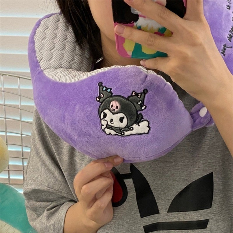 อะนิเมะ Sanrio U-รูปหมอนตุ๊กตาการ์ตูน Kuromi Cinnamoroll หมอนรองคอ My Melody หมอนเดินทางของเล่นเด็กผู้หญิง