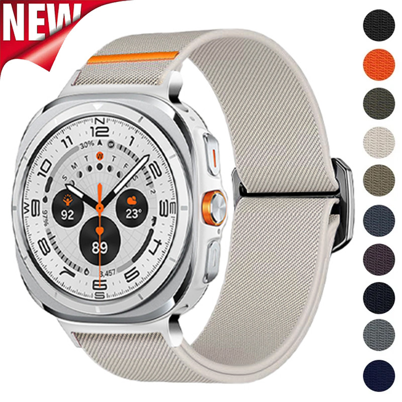 สายรัดไนลอนยืดหยุ่นสําหรับ Samsung Galaxy Watch Ultra 47 มม.กีฬาสายรัดข้อมือ Correa Galaxy Watch 7 Ultra Band อุปกรณ์เสริม