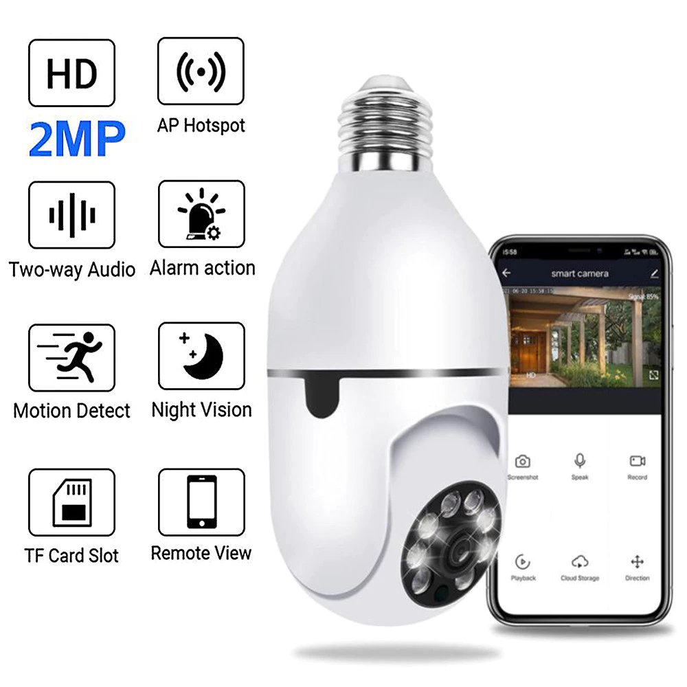 กล้องวงจรปิด WiFi 360 Panoramic Bulb Camera 1080P thumbnail 7