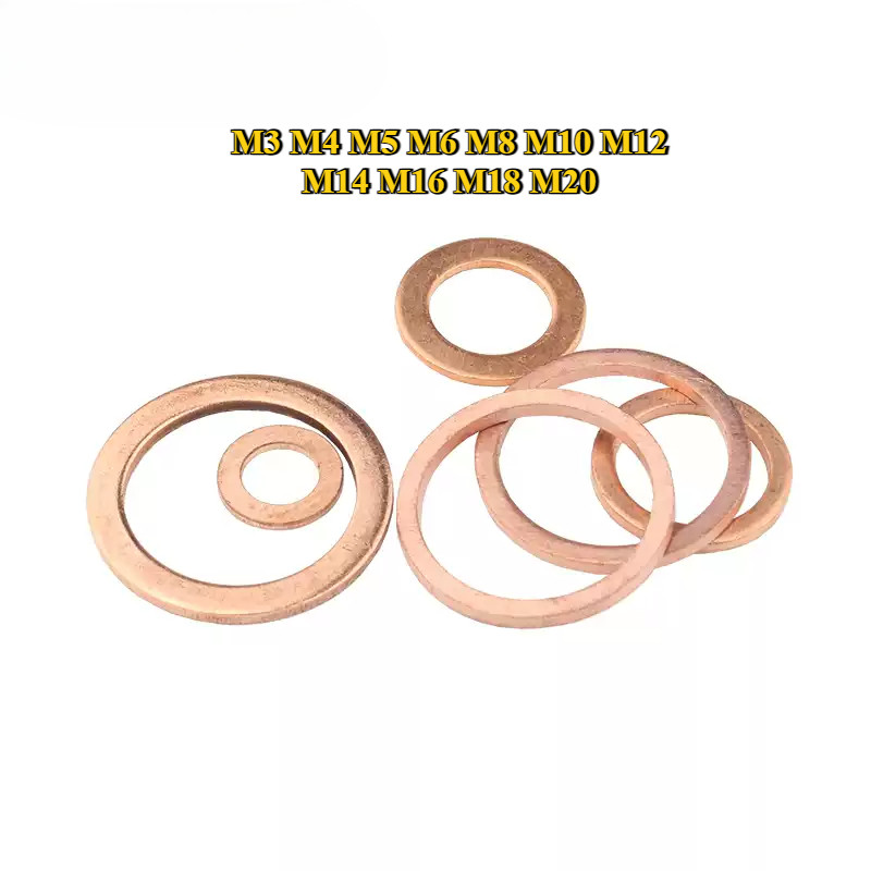[BY-XSP-W] Flat Washer Copper Screw /แหวนอีแปะ แหวนรอง น็อตสกรู ทองแดงแดง M3M4M5M6M8M10M12M14M16M18M20