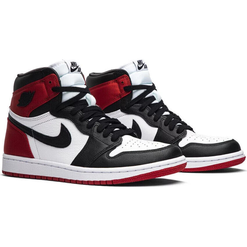 Nike WMNS Air Jordan 1 High OG Satin Black Toe White Black CD0461-016 ผู้ชาย