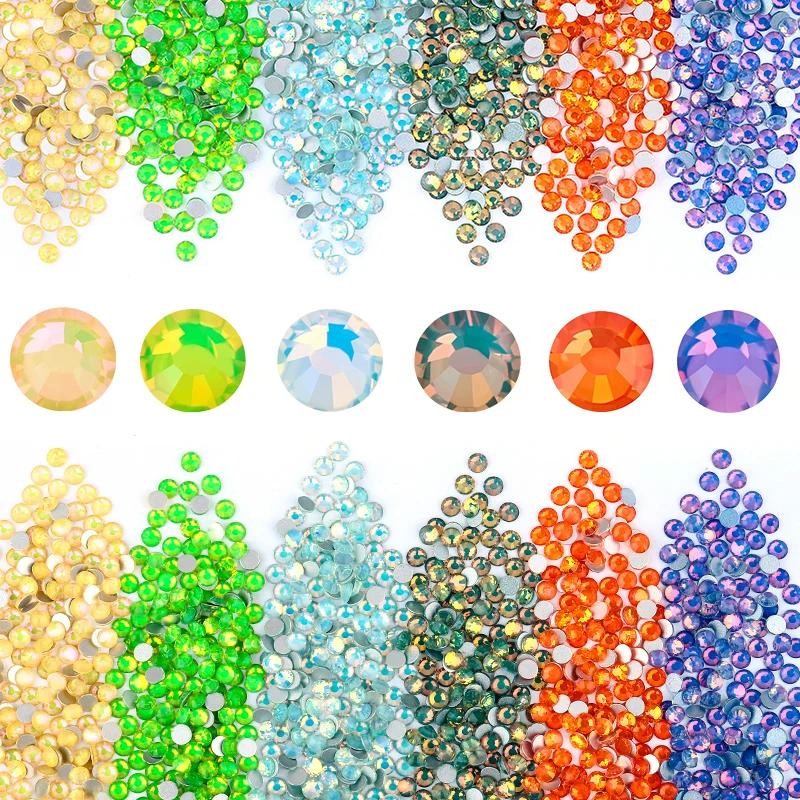 Qiao Non Hotfix Rhinestones Glitter Crystal Opal Series Super Glitter Glass Flatback Crystals