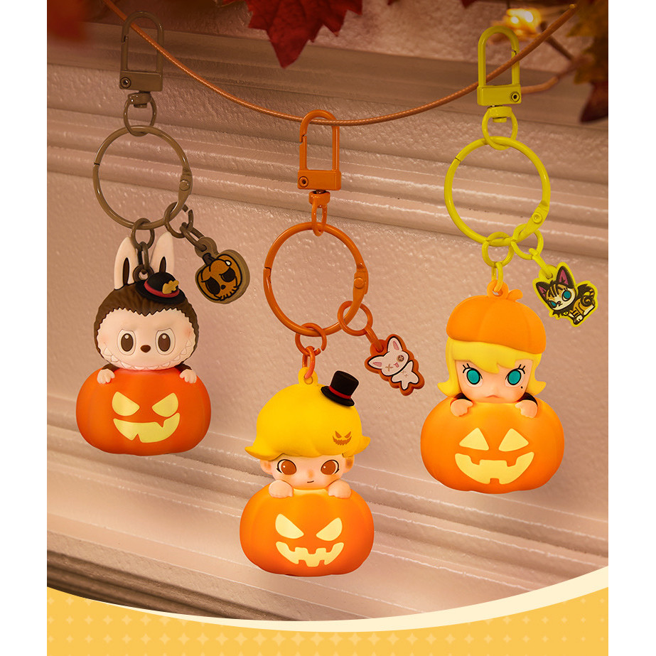 [Asari] Monster Halloween Party Series Pumpkin Luminous Pendant, DIMOO, จี้ LABUBU, จี้ MOLLY