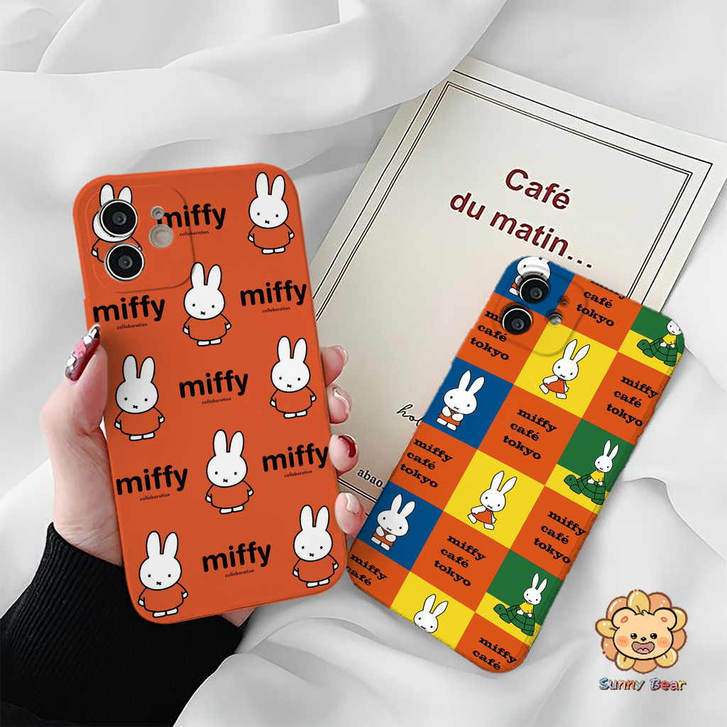 เคสโทรศัพท์iPhone 16 Pro Max น้องมิฟฟี่น่ารักซิลิโคนเหลวโทรศัพท์มือถือกรณีfull-bodyป้องกันกันกระแทกtpuยางนุ่มสําหรับiphone 16 Pro Max  7plus 11 14 15 12 13 Pro Max 7 8 Plus XR XS