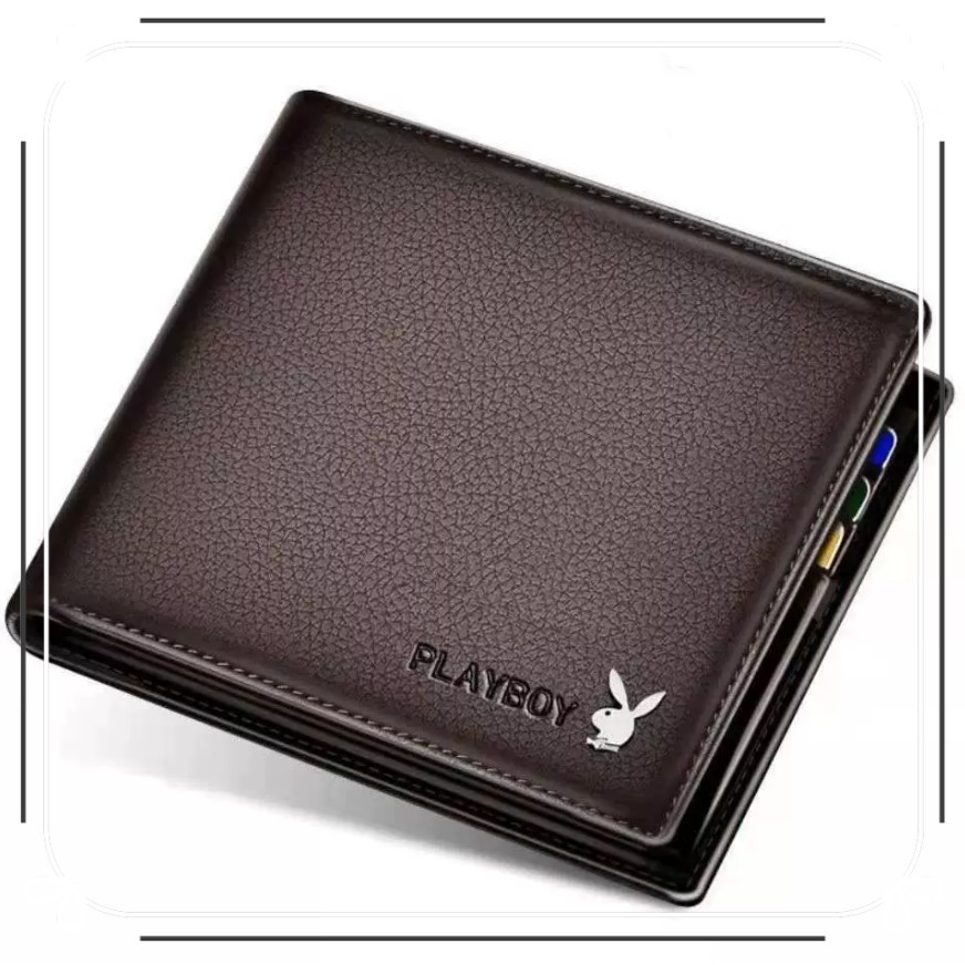 【🔥มาถึงภายใน 3 วัน】Playboy กระเป๋าสตางค์ใบสั้น หนัง PU สไตล์ธุรกิจ สำหรับผู้ชาย wallet